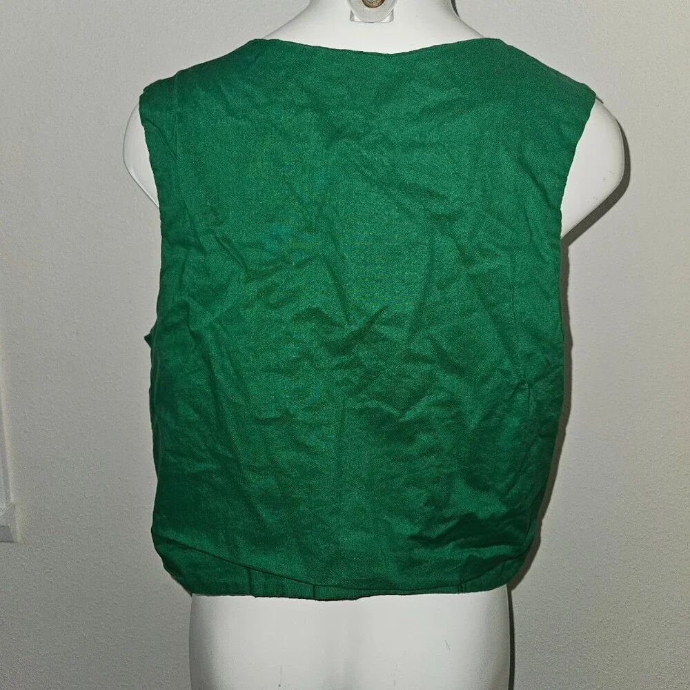 Handmade St Patrick's Day Reversible Vest Green Leprechaun Child Lg? Adult Sm?